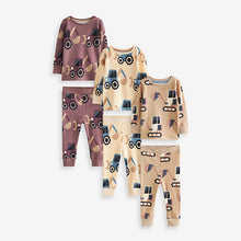 Load image into Gallery viewer, Chocolat Brown Oversized Pyjamas 3 Pack (9mths-6yrs)