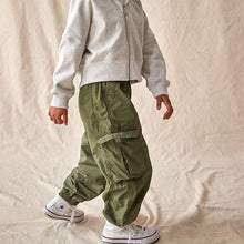 Load image into Gallery viewer, Khaki Green 100% Cotton Parachute Cargo Trousers (5-11yrs)