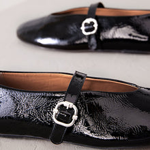 Load image into Gallery viewer, Black Standard/Wide Fit Signature Leather Mary Jane Shoes