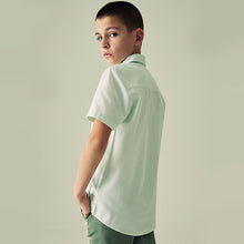 Load image into Gallery viewer, Mint Green Short Sleeve Cotton Rich Oxford Shirt