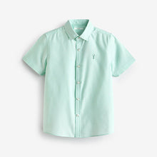 Load image into Gallery viewer, Mint Green Short Sleeve Cotton Rich Oxford Shirt