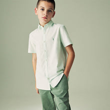 Load image into Gallery viewer, Mint Green Short Sleeve Cotton Rich Oxford Shirt