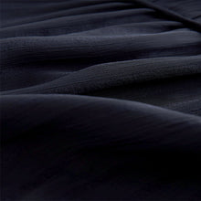 Load image into Gallery viewer, Navy Sheer Pintuck Pleated Blouse