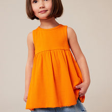 Load image into Gallery viewer, Orange Peplum Ribbed Vest