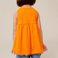Load image into Gallery viewer, Orange Peplum Ribbed Vest