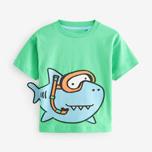Load image into Gallery viewer, Blue/Green 100% Cotton Short Sleeve Character T-Shirts 3 Pack