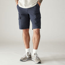 Load image into Gallery viewer, Navy Blue Belted Cargo Shorts