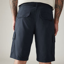 Load image into Gallery viewer, Navy Blue Belted Cargo Shorts