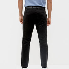 Load image into Gallery viewer, Black Slim Fit Belted Soft Touch Chino Trousers