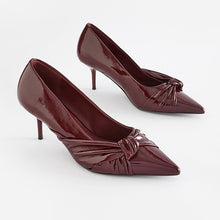Load image into Gallery viewer, Berry Red Forever Comfort® Asymmetric Bow Kitten Heels