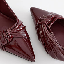 Load image into Gallery viewer, Berry Red Forever Comfort® Asymmetric Bow Kitten Heels