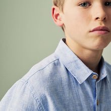 Load image into Gallery viewer, Blue Linen Blend Shirt (3mths-12yrs)