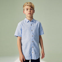Load image into Gallery viewer, Blue Linen Blend Shirt (3mths-12yrs)