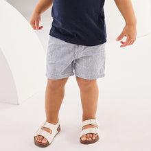 Load image into Gallery viewer, Ticking Stripe Linen Blend Chino Shorts