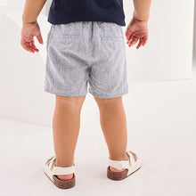 Load image into Gallery viewer, Ticking Stripe Linen Blend Chino Shorts