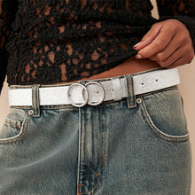 Load image into Gallery viewer, Silver Double Circle Sparkle Regular Belt