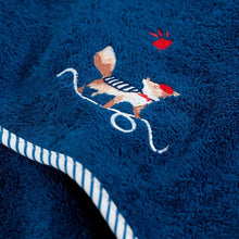 Load image into Gallery viewer, Le drap de douche Ptitchic en coloris indigo