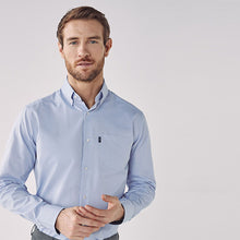 Load image into Gallery viewer, Blue Slim Fit Button Down Easy Iron Oxford Shirt