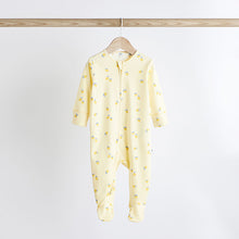 Load image into Gallery viewer, Blue Baby Two Way 100% Cotton Zip Sleespuits 4 Pack