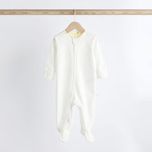 Load image into Gallery viewer, Blue Baby Two Way 100% Cotton Zip Sleespuits 4 Pack