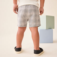 Load image into Gallery viewer, Grey Check Linen Blend Chino Shorts