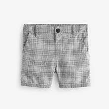 Load image into Gallery viewer, Grey Check Linen Blend Chino Shorts