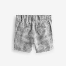 Load image into Gallery viewer, Grey Check Linen Blend Chino Shorts