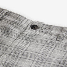 Load image into Gallery viewer, Grey Check Linen Blend Chino Shorts