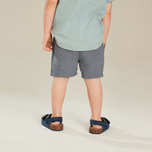 Load image into Gallery viewer, Blue Soft Textured 100% Cotton Shorts