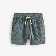 Load image into Gallery viewer, Blue Soft Textured 100% Cotton Shorts