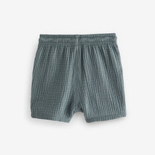 Load image into Gallery viewer, Blue Soft Textured 100% Cotton Shorts