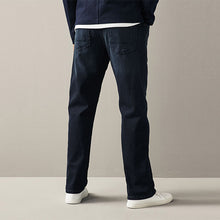 Load image into Gallery viewer, Ink Blue Regular Fit Straight Fit Belted Jeans