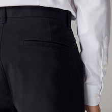 Load image into Gallery viewer, Black Straight Fit Stretch Chinos Trousers