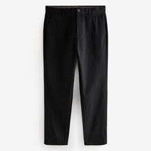 Load image into Gallery viewer, Black Straight Fit Stretch Chinos Trousers