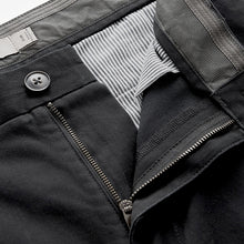Load image into Gallery viewer, Black Straight Fit Stretch Chinos Trousers