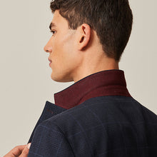 Load image into Gallery viewer, Navy Blue Prince of Wales Tailored fit Check Suit: Jacket