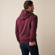 Load image into Gallery viewer, Burgundy Red Zip Through Hoodie