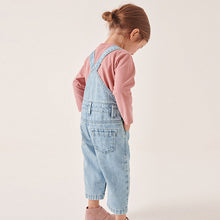 Load image into Gallery viewer, Blue Denim Embroidered Dungarees (3mths-5-6yrs)