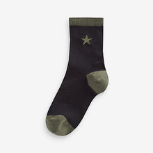 Load image into Gallery viewer, Khaki Green/Tan Brown Cotton Rich Socks 7 Pack (Boys)
