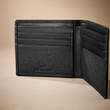Load image into Gallery viewer, Black Signature Textured Leather Wallet