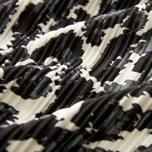 Load image into Gallery viewer, Black/White Long Sleeve Plisse Jumpsuit