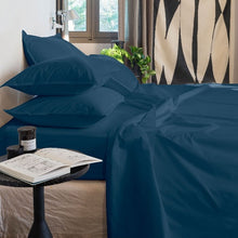 Load image into Gallery viewer, Le drap de lit Neo en coloris bleu prusse
