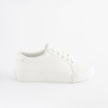 Load image into Gallery viewer, White Lace Up Smart Trainers