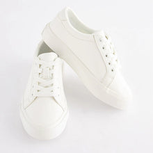 Load image into Gallery viewer, White Lace Up Smart Trainers