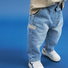 Load image into Gallery viewer, Light Blue Denim 100% Cotton Pleat Front Jeans (3mths-5-6yrs)