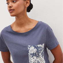 Load image into Gallery viewer, Blue Leaves Cotton Short Sleeve Pyjamas