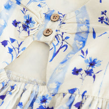 Load image into Gallery viewer, Blue Floral Angel Sleeve Dress (3mths-5-6yrs)