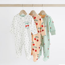 Load image into Gallery viewer, White Ground Two Way Zip Baby Sleespuits 3 Pack (0mths-18mt)