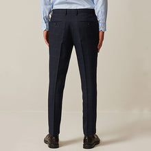 Load image into Gallery viewer, Navy Blue Prince of Wales Tailored fit Check Suit: Trousers
