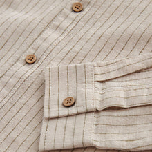 Load image into Gallery viewer, Neutral Grandad Collar Linen Mix Long Sleeve Shirt